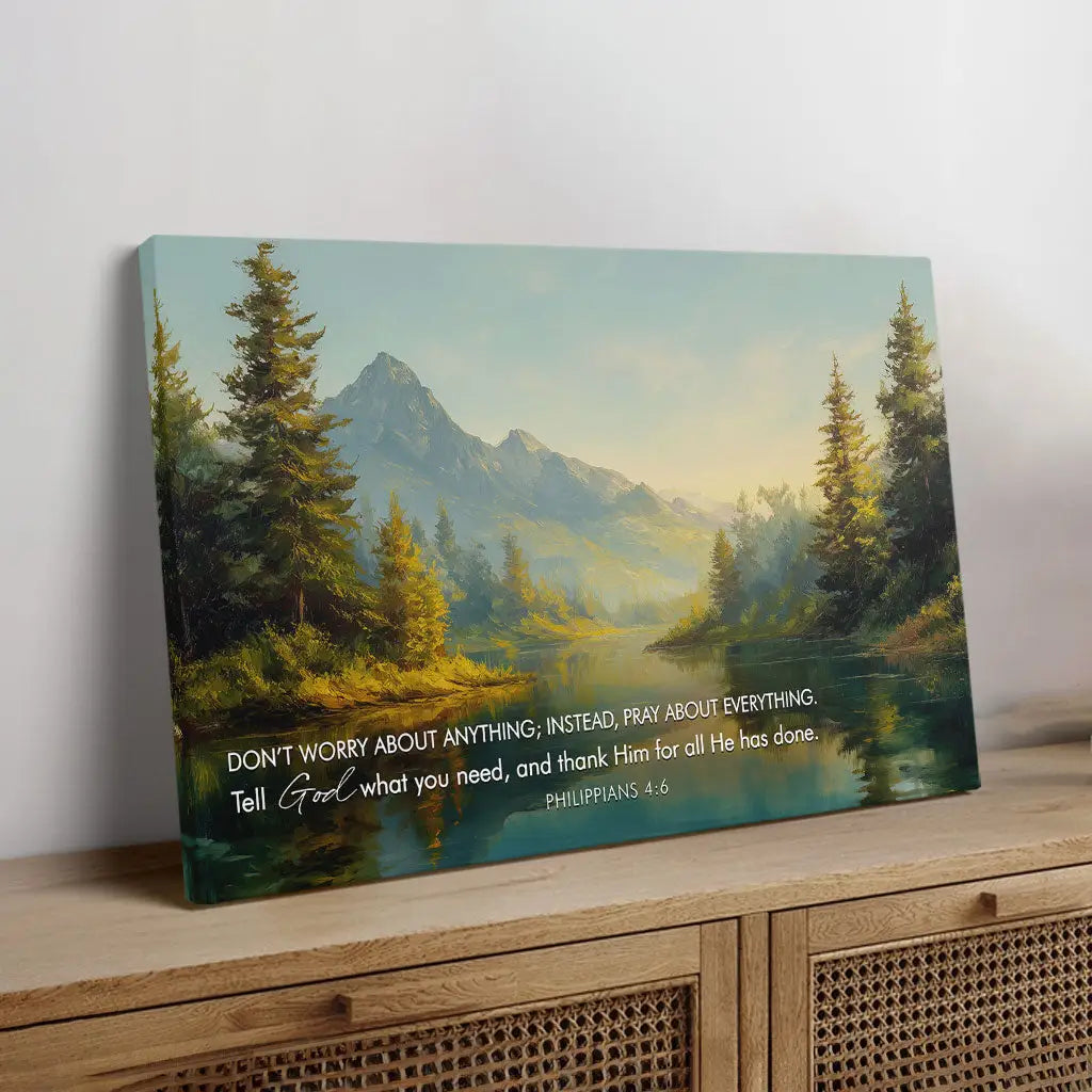 Don’t Worry Pray About Everything – Philippians 4:6 Wall Art Canva