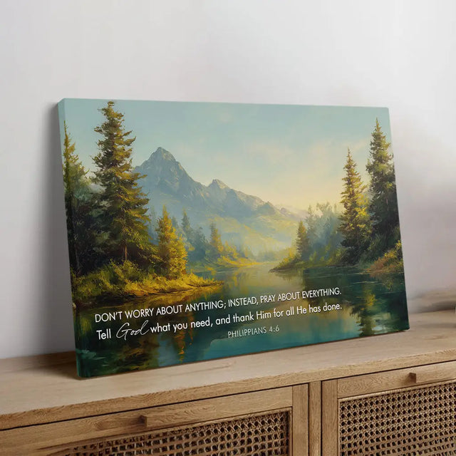Don’t Worry Pray About Everything – Philippians 4:6 Wall Art Canva