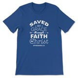Ephesians 2:8 Saved By Grace T-shirt True Royal / S
