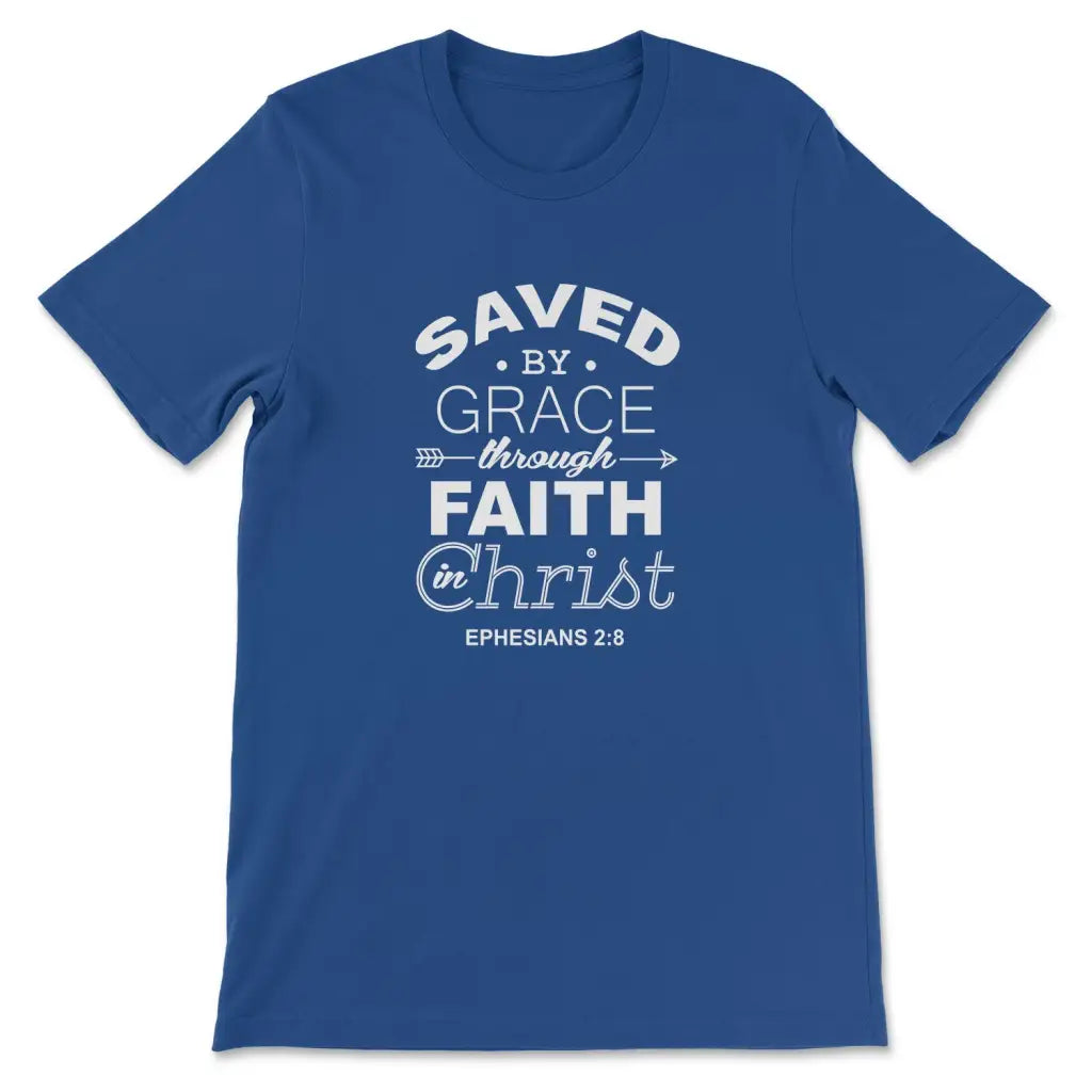 Ephesians 2:8 Saved By Grace T-shirt True Royal / S