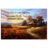 Faith wall art featuring "Every day Is a New Beginning," depicting an American barn, great for uplifting home decor.