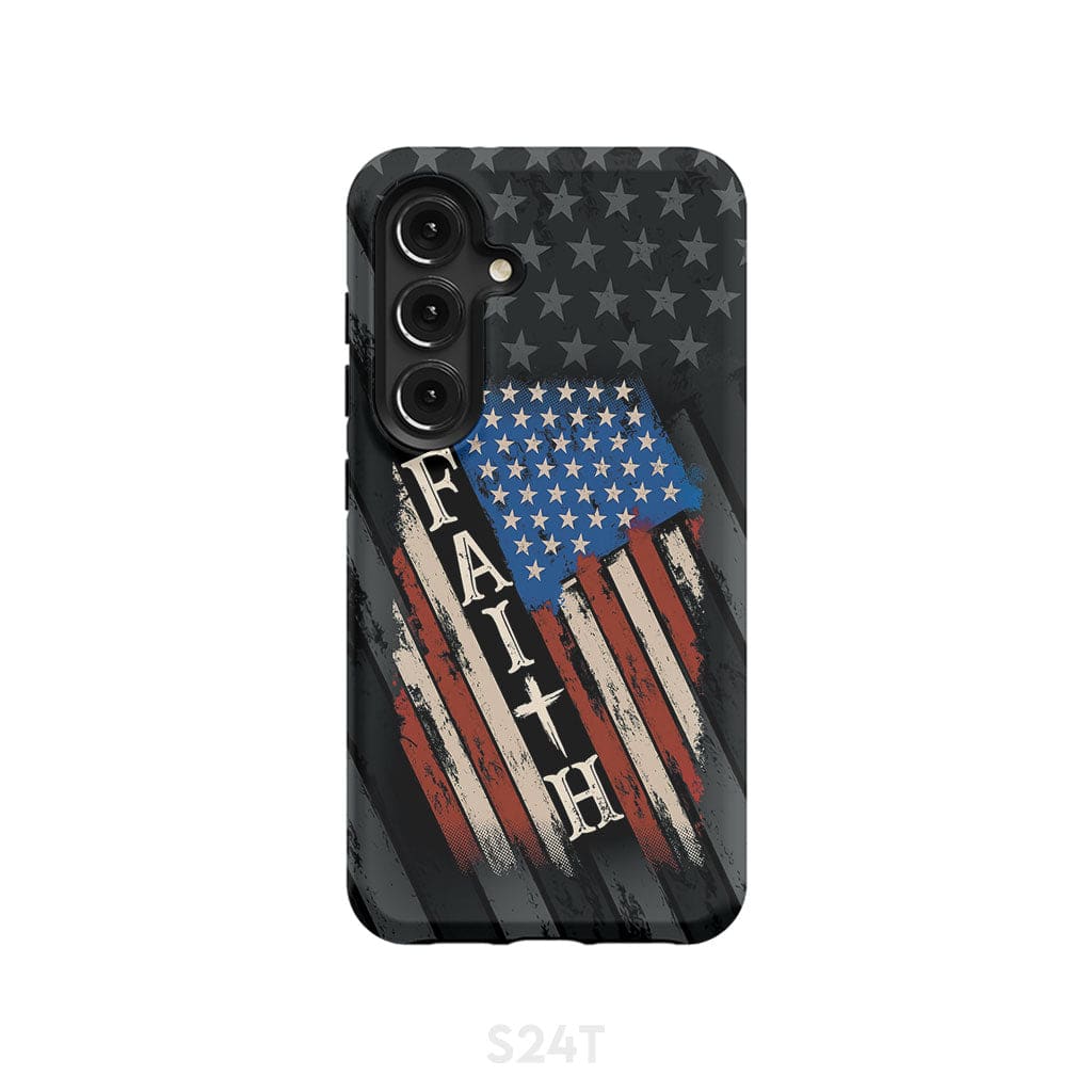Faith American Flag phone case Samsung Galaxy S24 / Tough