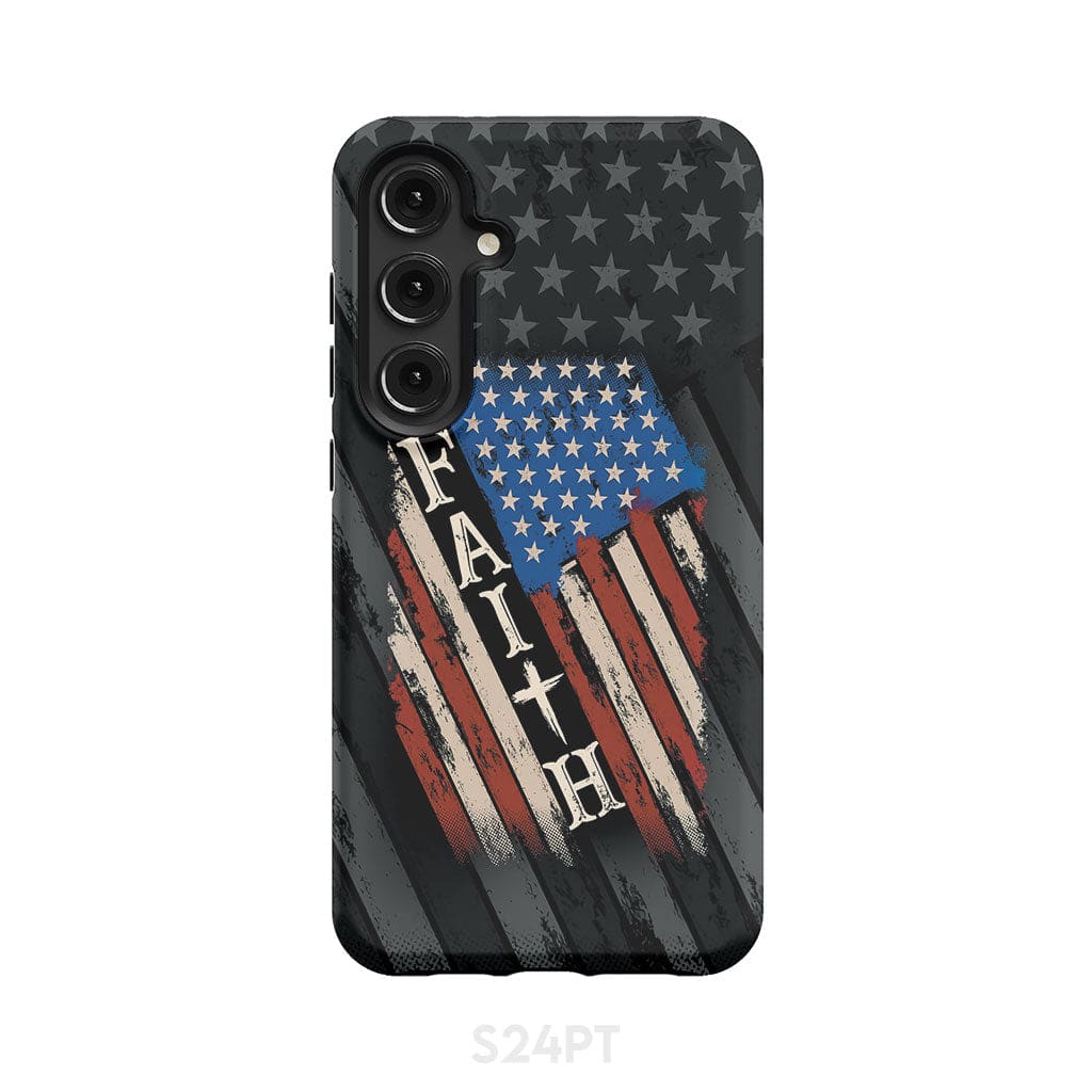 Faith American Flag phone case Samsung Galaxy S24 Plus / Tough