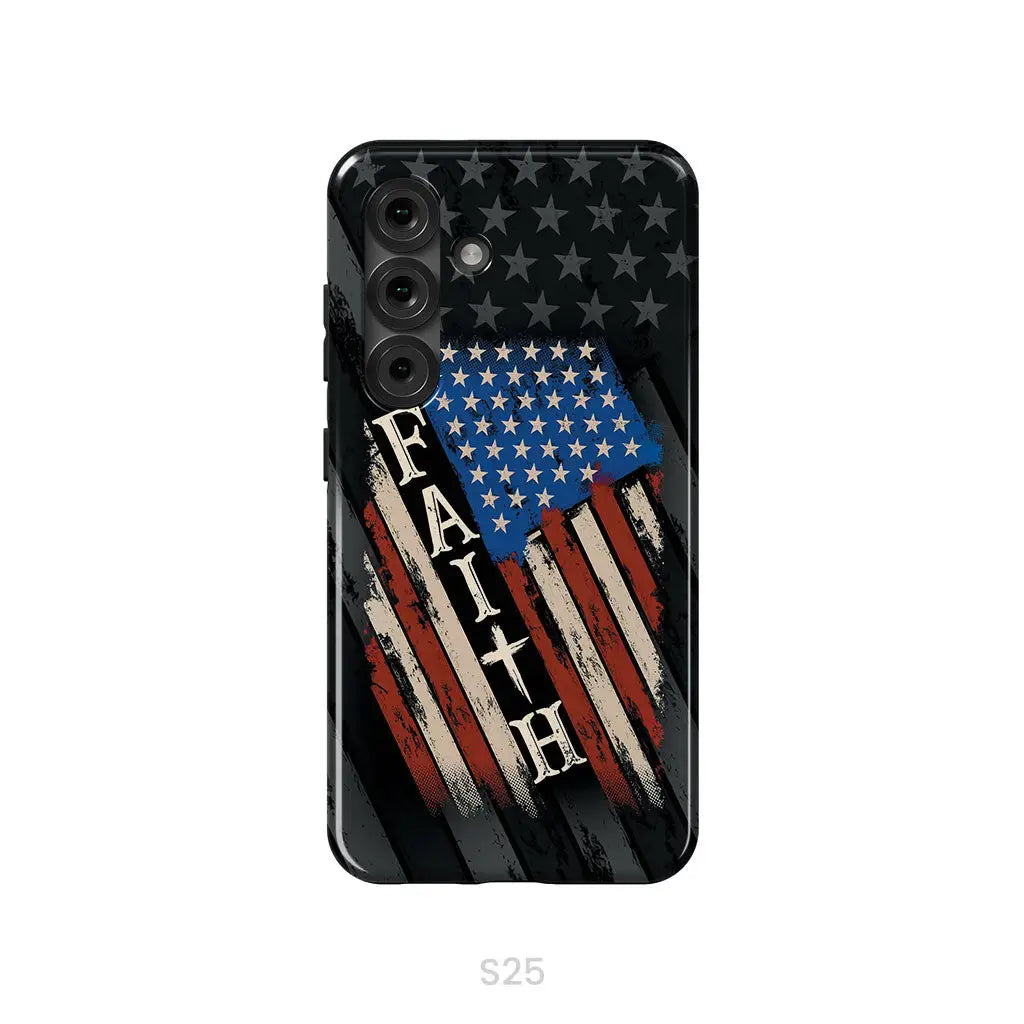 Faith American Flag phone case Samsung Galaxy S25 / Tough Case
