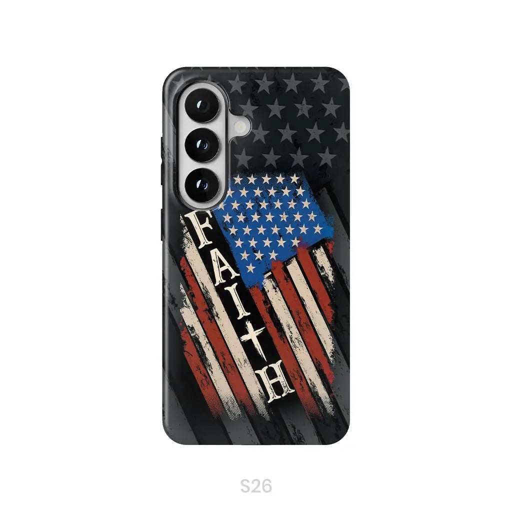 Faith American Flag phone case Samsung Galaxy S26 / Tough Case
