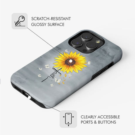 Faith Cross Butterflies Sunflower Christian Phone Case