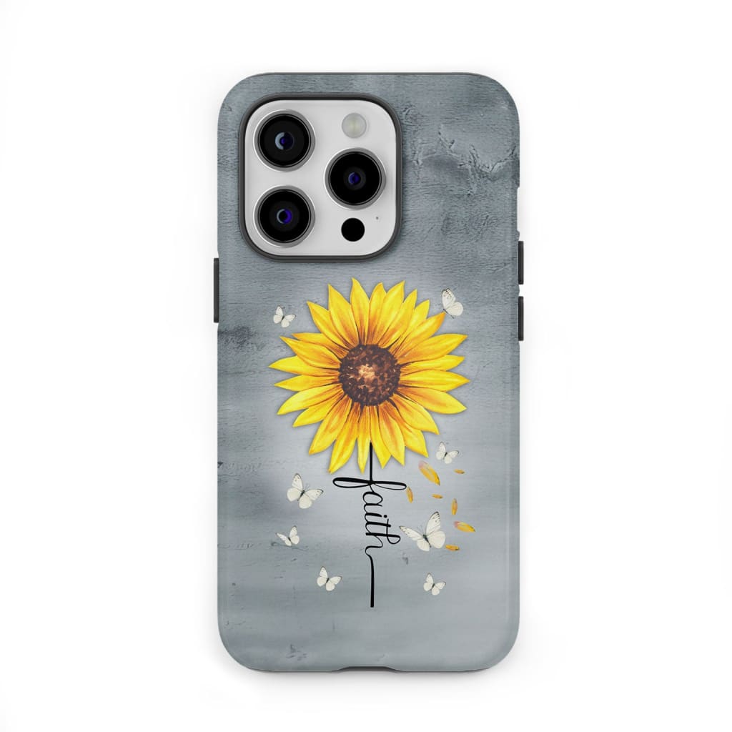 Faith Cross Butterflies Sunflower Christian Phone Case