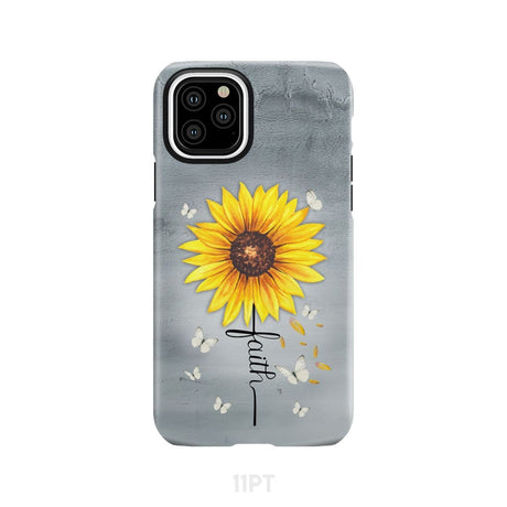 Faith Cross Butterflies Sunflower Christian Phone Case iPhone 11 Pro / Tough