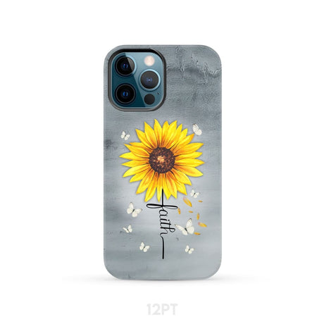 Faith Cross Butterflies Sunflower Christian Phone Case iPhone 12 Pro / Tough
