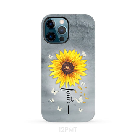 Faith Cross Butterflies Sunflower Christian Phone Case iPhone 12 Pro Max / Tough