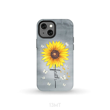 Faith Cross Butterflies Sunflower Christian Phone Case iPhone 13 Mini / Tough