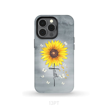 Faith Cross Butterflies Sunflower Christian Phone Case iPhone 13 Pro / Tough