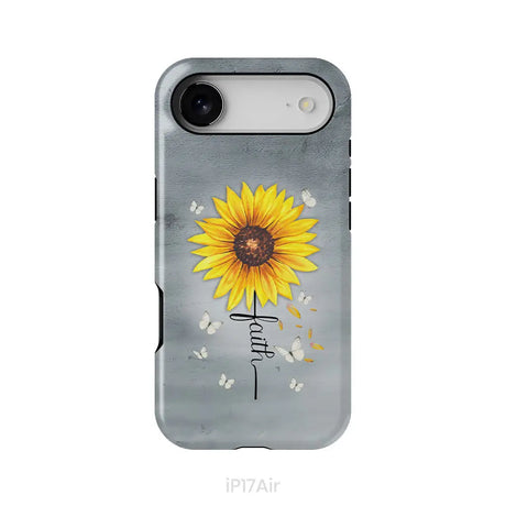 Faith Cross Butterflies Sunflower Christian Phone Case iPhone 17 Air / Tough Case