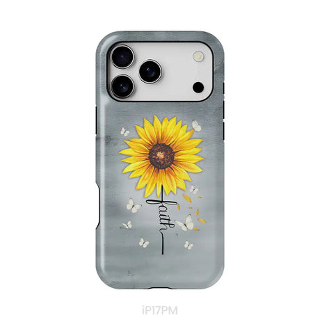 Faith Cross Butterflies Sunflower Christian Phone Case iPhone 17 Pro Max / Tough Case
