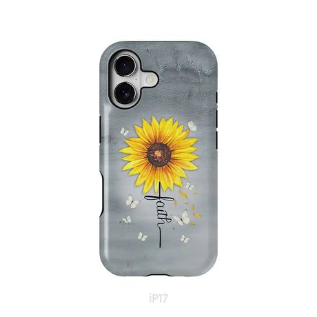 Faith Cross Butterflies Sunflower Christian Phone Case iPhone 17 / Tough Case
