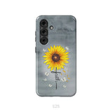 Faith Cross Butterflies Sunflower Christian Phone Case Samsung Galaxy S25 / Tough Case