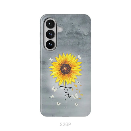 Faith Cross Butterflies Sunflower Christian Phone Case Samsung Galaxy S26 Plus / Tough Case