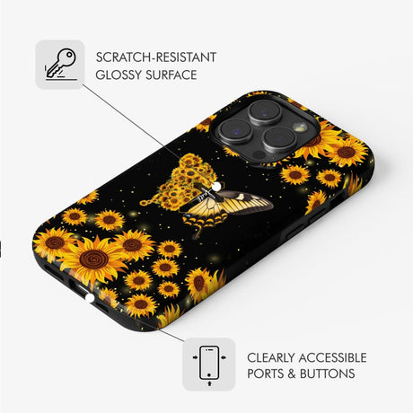 Faith Cross Butterfly Sunflower Phone Case