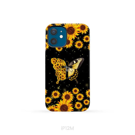 Faith Cross Butterfly Sunflower Christian Phone Case iPhone 12 Mini / Tough Case