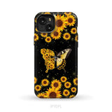 Faith Cross Butterfly Sunflower Christian Phone Case iPhone 15 Plus / Tough Case