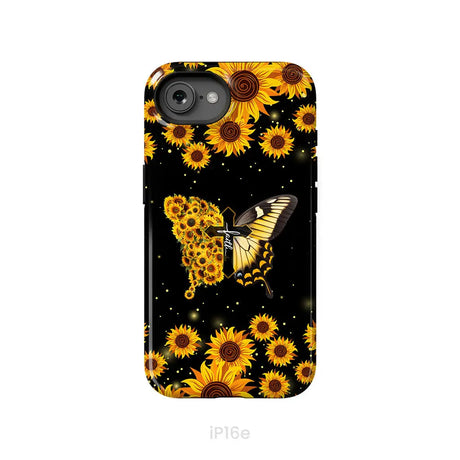 Faith Cross Butterfly Sunflower Christian Phone Case iPhone 16e / Tough Case