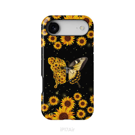 Faith Cross Butterfly Sunflower Christian Phone Case iPhone 17 Air / Tough Case