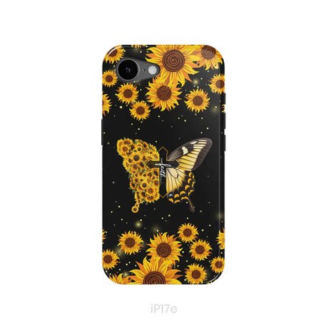 Faith Cross Butterfly Sunflower Christian Phone Case iPhone 17e / Tough Case