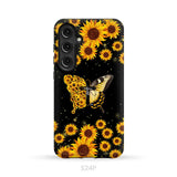Faith Cross Butterfly Sunflower Christian Phone Case Samsung Galaxy S24 Plus / Tough Case