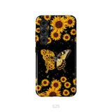 Faith Cross Butterfly Sunflower Christian Phone Case Samsung Galaxy S25 / Tough Case
