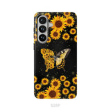 Faith Cross Butterfly Sunflower Christian Phone Case Samsung Galaxy S26 Plus / Tough Case