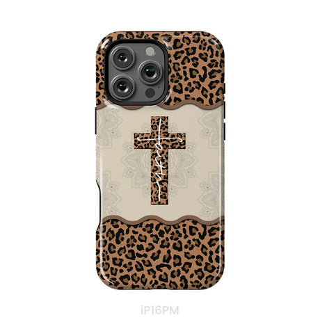 Faith Cross Leopard Christian Phone Case - Faith Phone Cases iPhone 16 Pro Max / Tough Case