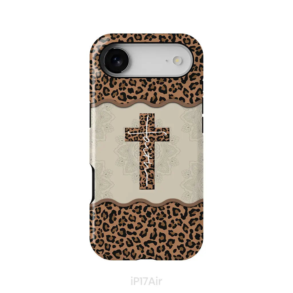 Faith Cross Leopard Christian Phone Case - Faith Phone Cases iPhone 17 Air / Tough Case
