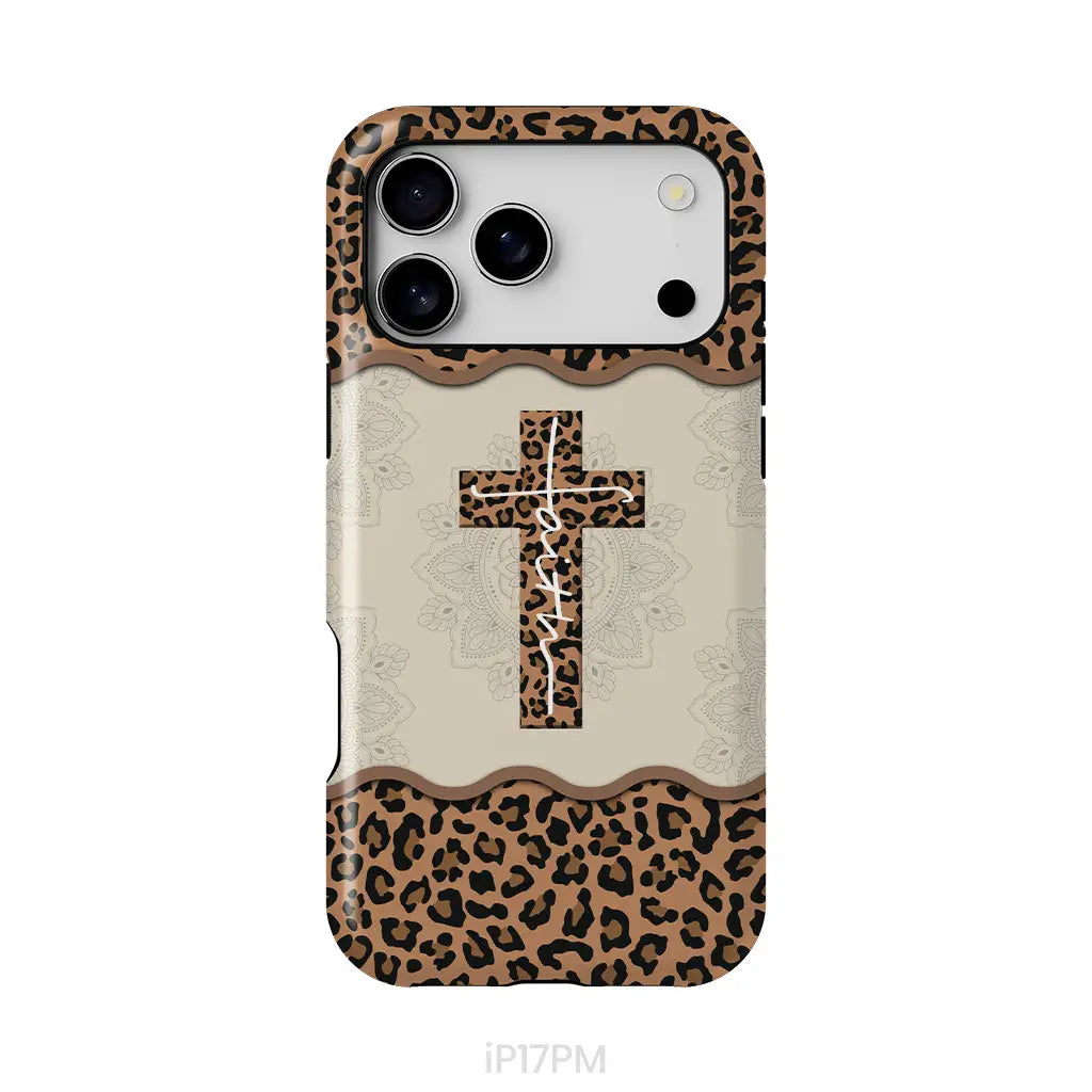Faith Cross Leopard Christian Phone Case - Faith Phone Cases iPhone 17 Pro Max / Tough Case
