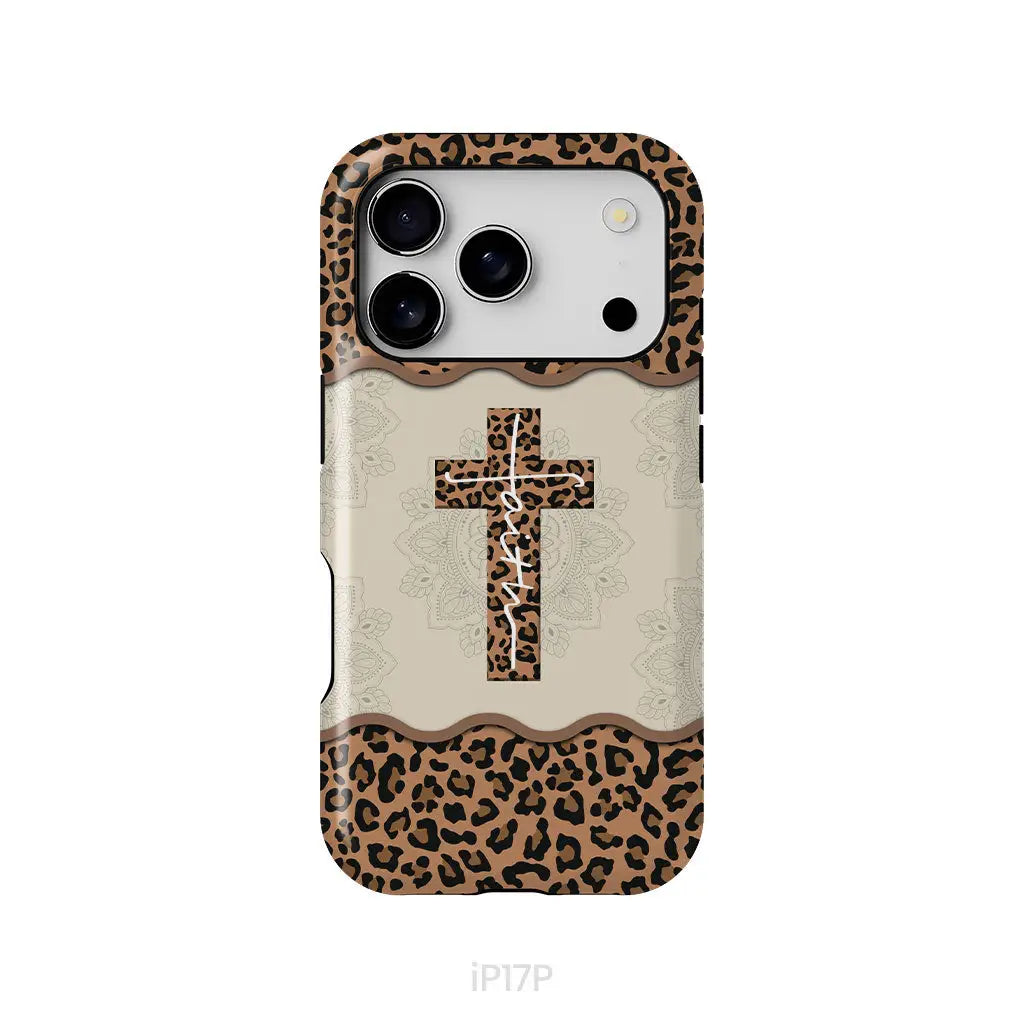 Faith Cross Leopard Christian Phone Case - Faith Phone Cases iPhone 17 Pro / Tough Case