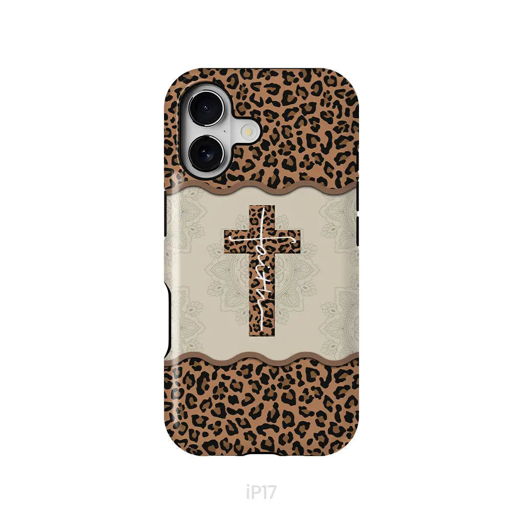 Faith Cross Leopard Christian Phone Case - Faith Phone Cases iPhone 17 / Tough Case