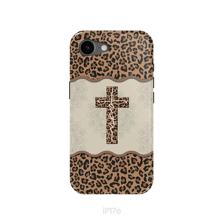 Faith Cross Leopard Christian Phone Case - Faith Phone Cases iPhone 17e / Tough Case