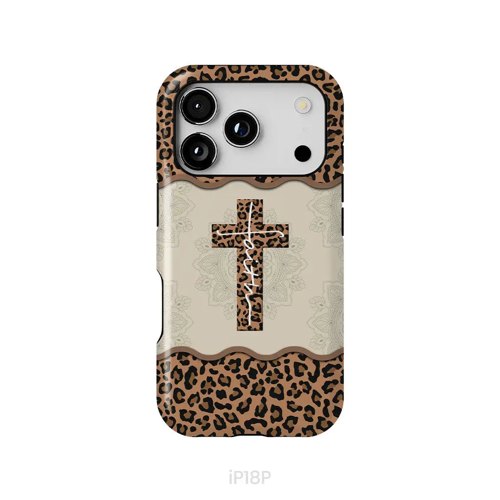 Faith Cross Leopard Christian Phone Case - Faith Phone Cases iPhone 18 Pro / Tough Case