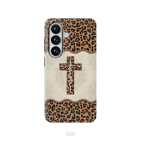 Faith Cross Leopard Christian Phone Case - Faith Phone Cases Samsung Galaxy S26 / Tough Case