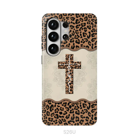 Faith Cross Leopard Christian Phone Case - Faith Phone Cases Samsung Galaxy S26 Ultra / Tough Case