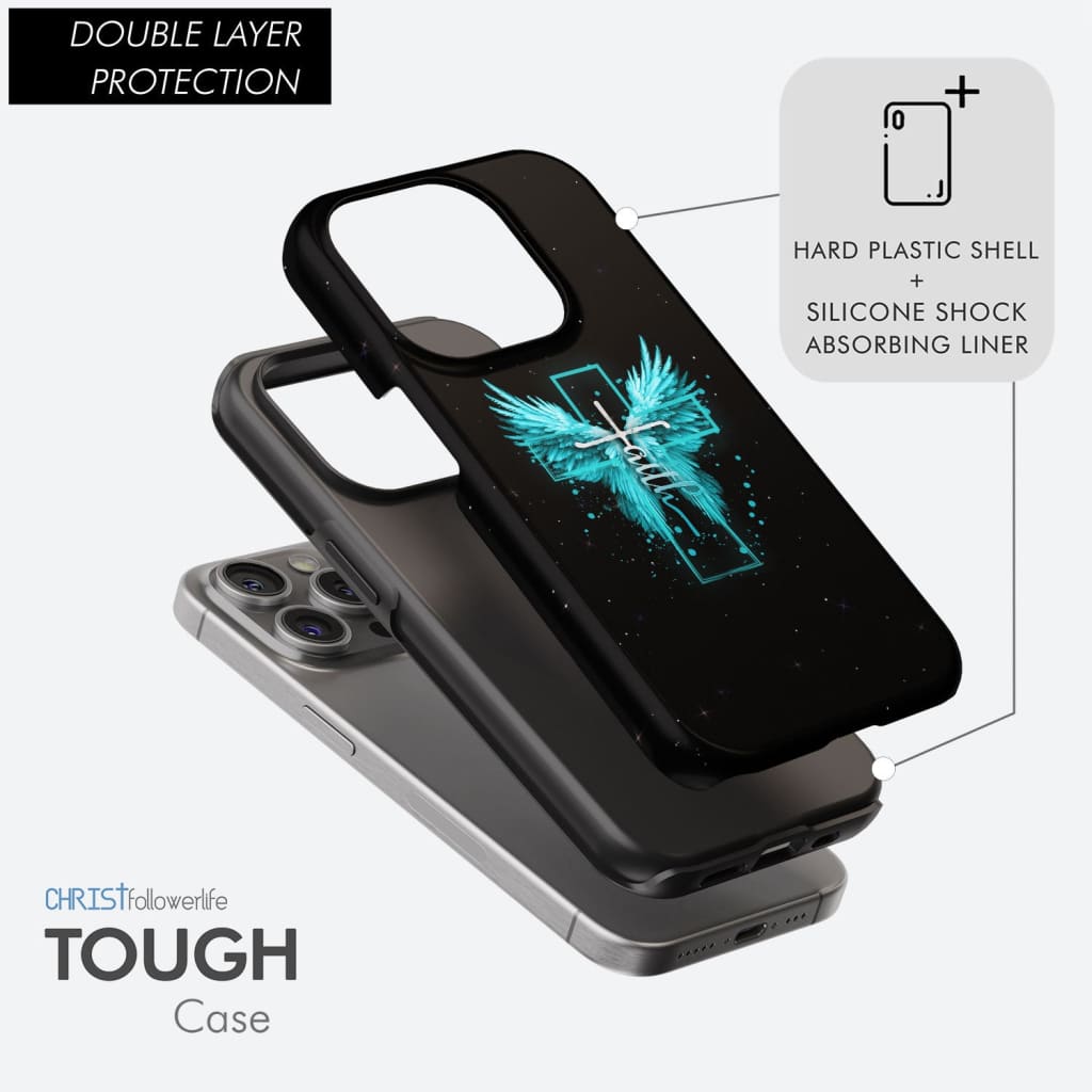 Faith Cross Phone Case, Wings, Christian Phone Cases
