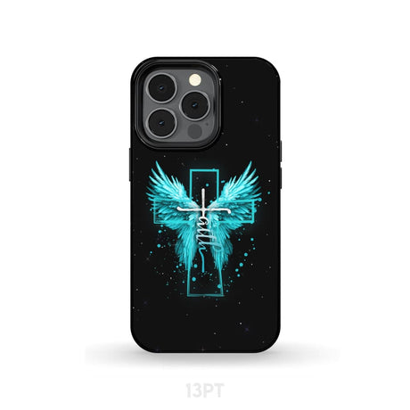 Faith Cross Wings Phone Case iPhone 13 Pro / Tough