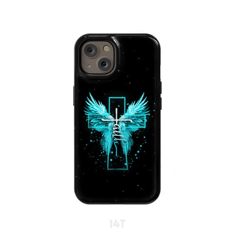 Faith Cross Wings Phone Case iPhone 14 / Tough