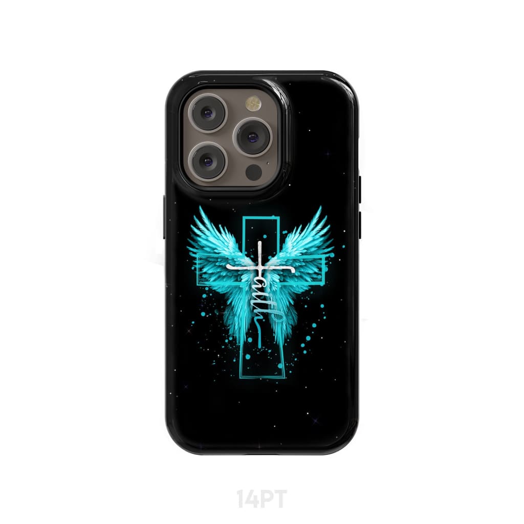Faith Cross Wings Phone Case iPhone 14 Pro / Tough