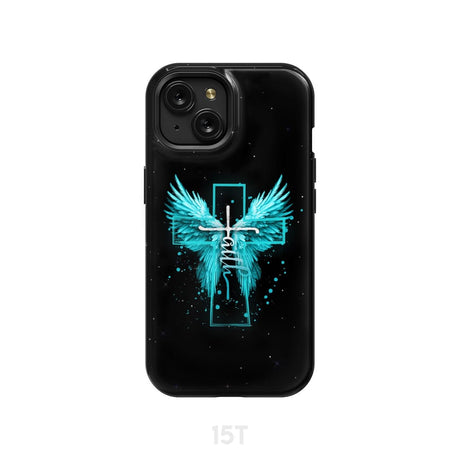 Faith Cross Wings Phone Case iPhone 15 / Tough
