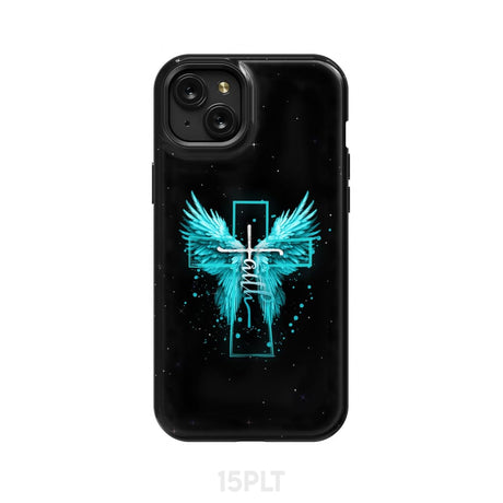 Faith Cross Wings Phone Case iPhone 15 Plus / Tough