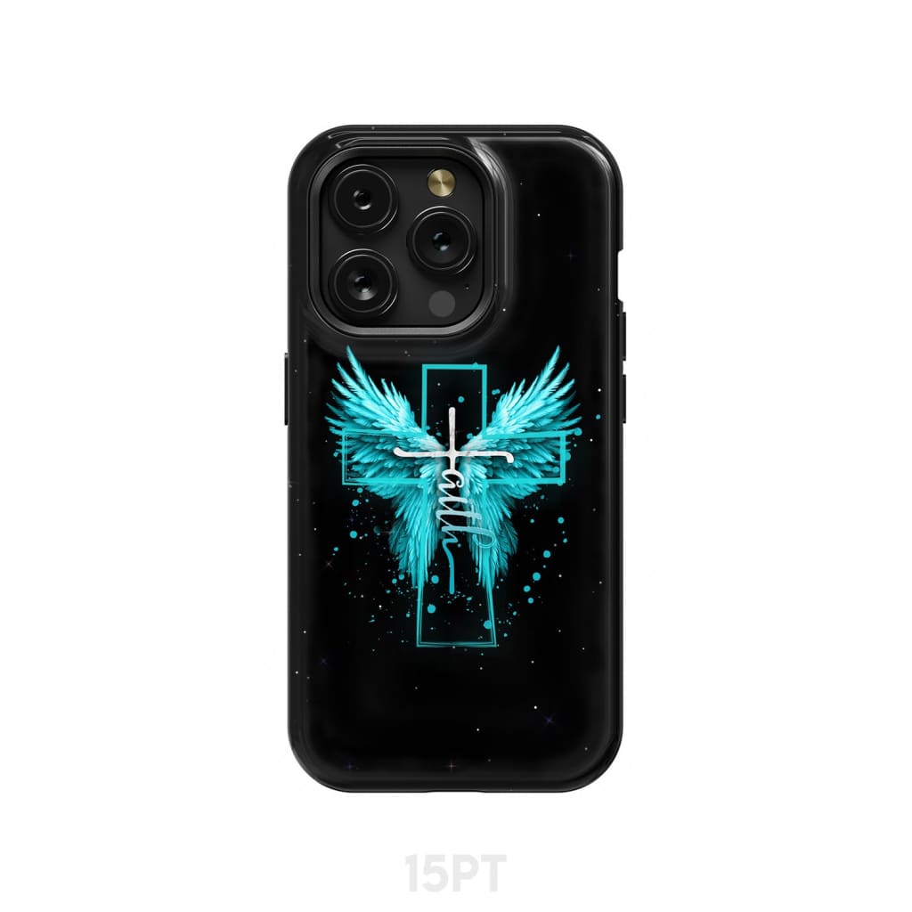 Faith Cross Wings Phone Case iPhone 15 Pro / Tough