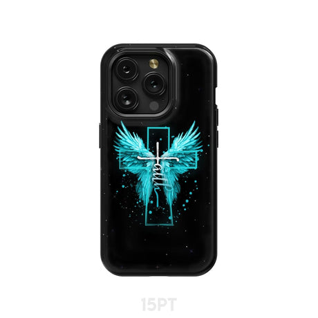 Faith Cross Wings Phone Case iPhone 15 Pro / Tough