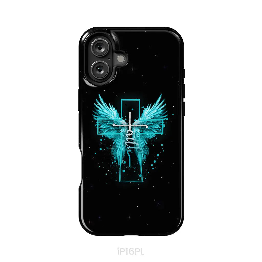 Faith Cross Wings Phone Case iPhone 16 Plus / Tough Case