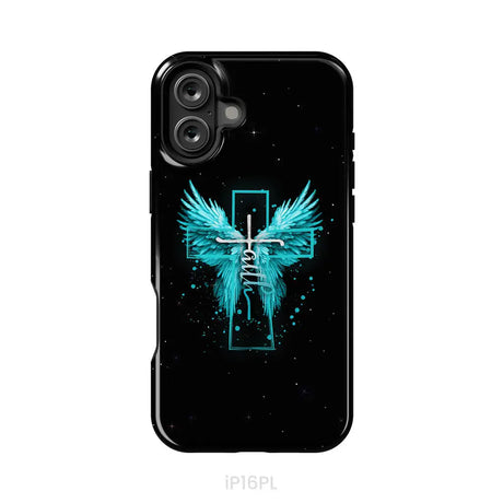 Faith Cross Wings Phone Case iPhone 16 Plus / Tough Case