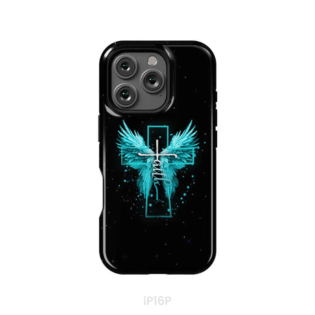 Faith Cross Wings Phone Case iPhone 16 Pro / Tough Case